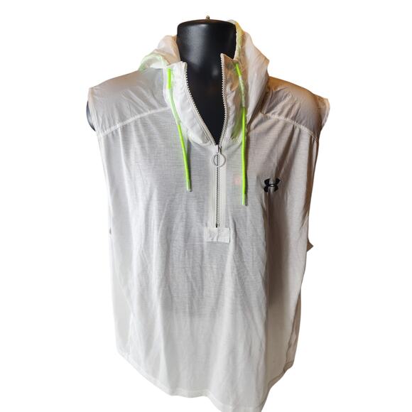 Under Armour XL Sleeveless Windbreaker Hoodie Activewear Gym Athleisure 1351063 - Picture 6 of 16